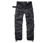 VATINNT Men's Cargo Trousers Ripstop Combat Camo Trousers Casual Tactical Work Pants with 8 Pockets No Belt 3357 E Camo 30