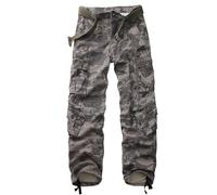 VATINNT Men's Cargo Trousers Ripstop Combat Camo Trousers Casual Tactical Work Pants with 8 Pockets No Belt 3357 Water Spray Camo 38