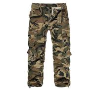 VATINNT Men's Cargo Trousers Ripstop Combat Camo Trousers Casual Tactical Work Pants with 8 Pockets No Belt 3357 M Camo 40