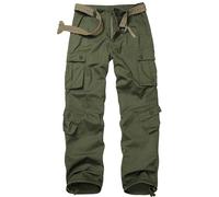 VATINNT Men's Cargo Trousers Ripstop Combat Camo Trousers Casual Tactical Work Pants with 8 Pockets No Belt 3357 ArmyGreen 44