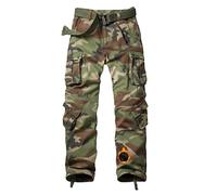 VATINNT Men's Fleece Lined Work Cargo Trousers, Thermal Multi Pockets Camouflage Military Tratical Pants 3358 C29 Camo 34