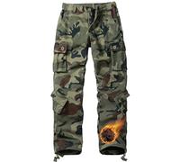 VATINNT Women's Fleece Lined Hiking Trousers Winter Thermal Cargo Work Trousers Windproof Ski Snow Pants with 9 Pockets JR39 C29 Camo 4