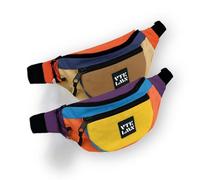 Vatkalimon Waist Bag set of 2. Unisex Belt Bag for Outdoor, Sport, Walking, COLORFUL NEW YELLOW,COLORFUL BROWN, One Size