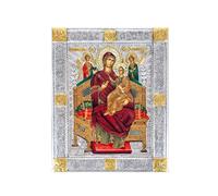 VATOPEDI MONASTERY Panagia Pantanassa Symbol of Hope 17th-century Crafted Icon on Canvas from Mount Athos (19 x 15 cm)