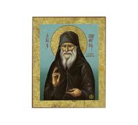 VATOPEDI MONASTERY Saint Porphyrios of Kavsokalyvitis - Greek Orthodox Icon with Golden Background from Mount Athos, 6 x 8 cm