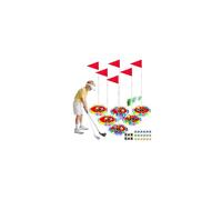 VATOS 2-in-1 Light up Golf & Bean Bag Toss Game - Glowing Chipping Golf Set with 6 LED Targets, 2 Clubs, 18 Balls, Night Golfs Play for Indoor Outdoor Party Yard Golfer Gifts Sports Toys for Kids 5-12