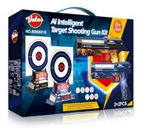 VATOS 2 Packs Smart Shooting Target Set with Rechargeable Laser Tag Gun, Electronic Auto-Scoring and Real-Time Voice Feedback,4 Shooting Modes,Indoor Outdoor Target Game Toy for Kids age 6+, Teens