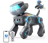VATOS Bluetooth Robot Dog for Kids - Programmable Smart Robotic Dog with Multi-Color LED Eyes,Singing Dancing Rechargeable Remote Control Robot Dog Toy - Interactive Gift for Boys & Girls Ages 3-8