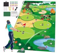 VATOS Golf Chipping Game with Club, Golf Practice Mats Training Mat Indoor Outdoor for Kids Adults Family, Hitting Mat with 20 Balls, Play Equipment Stick Chip Set Backyard Game