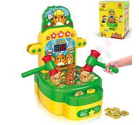 VATOS Hammer Toy,Mini Electronic Arcade Pounding Bench Coin game with 2 Hammers Toy,Interactive Educational Developmental Game for Toddlers Kids Girls and Boys Age 3 4 5 6 Years Old