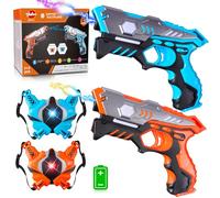 VATOS Infrared Laser Tag Gun Set Age 6+ with Vests - 2 Pack for Kids & Adults Indoor Outdoor Game,Group Activity Fun Toy Laser Tag Blaster Gift for Boys Girls Ages 6+