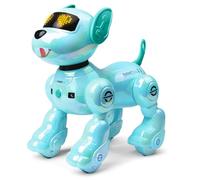 VATOS New Remote Control Robot Dog for Kids, Intelligent Programmable Robotic Puppy with 2 Batteries and 17 Interactive Functions, Singing Dancing Walking Robot Dog Toy Gift for Kids Aged 3-8, Blue