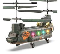 VATOS RC Helicopter, 2.4GHz Military Transport with Altitude Hold, One Key take Off/Landing, LED Light, Army Remote Control Helicopter Toys for Boys Girls Kids and Military Fans