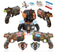 VATOS Rechargeable Infrared Laser Tag Set with Projector, 2 Players Toy Gun of Projector with Digital LED Score Display, 2.4GHz Real-time Data SYNC, Perfect Family Activity Toy for Kids,Teens,Adults