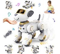 VATOS Remote Control Robot Dog Toy Age 3+ for Kids - Interactive Touch & Follow 17 Functions, Programmable Smart Walking Puppy Intelligent Dancing RC Birthday Gifts for Girls 3-12