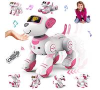 VATOS Remote Control Robot Dog Toy for Kids - Interactive Touch & Follow 17 Functions Robic Dog, Programmable Smart Walking Intelligent Dancing RC Puppy Robot Toys for Girls 3-12 Birthday Gifts