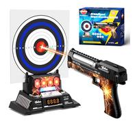 VATOS Smart Electronic Shooting Game Set with Auto-Scoring Target Base and Rechargeable Laser Tag Gun, Real-Time Voice Feedback, 4 Shooting Modes, Indoor Outdoor Toys for Teens Adults Family Party