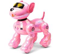 VATOS USB Rechargeable Robot Dog for Kids, Remote Control Robotic Dog with Programmable, 17 Interactive Functions & Adjustable Volume, Singing Dancing Robot Puppy Toy Gift for Girls Aged 3-8, Pink