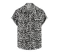 VATPAVE Mens 100% Cotton Hawaiian Flower Shirts Button Down Short Sleeve Beach Shirts Summer Casual Aloha Shirts Medium Black Spot Party
