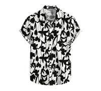 VATPAVE Mens 100% Cotton Hawaiian Flower Shirts Button Down Short Sleeve Beach Shirts Summer Casual Aloha Shirts 3X-Large Black Peony Funky Shirts