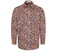 VATRENUS FR Shirts for Men Print Plaid 6.5oz Flame Resistant 100% Cotton Men's Pre-Washed Fire Retardant Work Shirt, Orange, Large