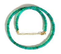 Vatslacreations 45CM Natural Ethiopian Green Fire Opal Necklace - 4-5MM Smooth Rondelles - AAA+ Welo Wedding Gift for Her