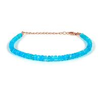 Vatslacreations - Natural Multi Gemstone Ethiopian Opal Bead Bracelet Semi Precious Multi Fire Beaded Handmade Jewelry For Women Girls (22 CM) (Sky Blue Opal)