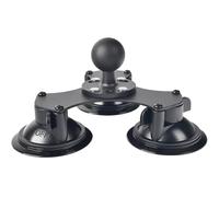 VAUBORTTI 1.5" / 38mm Ball Triple Suction Cup Base - Heavy-Duty 3 Suction Mount for Car, Truck, Boat, Fits RAM C Size Double Socket Arm, Works on Windshield, Glass, Smooth Surfaces