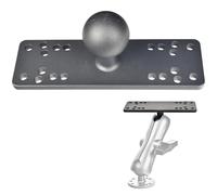 VAUBORTTI 1.5" Ball Fish Finder Mounting Plate - One-Piece Die-Cast Aluminum Base with Multi-Hole Pattern, C Size Mount Compatible with Arms from RAM, Scotty, iBOLT, Fit for Garmin, Lowrance and More