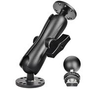 VAUBORTTI Aluminum 1.5" Ball Mount for Garmin Striker 4 Fish Finder, Tablet GPS iPad Marine Truck Use,Compatible with RAM C Size, 2 AMPS Round Plate & T-Bolt for Kayak or Boat Track Rail Mounting