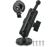 VAUBORTTI Aluminum GPS Mount with [17mm to 25mm Dual Ball Adapter], Fits Garmin GPS & Phone Holder, Replacement for Suction Cup Windshield Mount, Heavy-Duty Drill Base, Arm with 1" Ball Joint