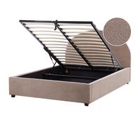 Ottoman Bed Boucle VAUCLUSE 140 x 200 cm (EU Double) Taupe