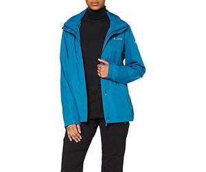 VAUDE Women's Escape Light rain jacket in blue, Waterproof Jacket Women, packable rain jacket with Hood, Climate-Friendly Windbreaker Jacket, M