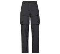 Vaude - Women's Neyland Cargo Zip Off Pants - Walking trousers size 44 - Short, black/grey