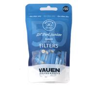 Vauen Blue Activated Charcoal Slim Filters 6mm - Ceramic Caps, Moisture Control, Cool & Dry Draw, German Quality, 50 Pack