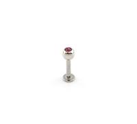 Vault 101 Limited 1.6mm x 12mm Dark Pink gem Labret