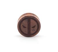 Vault 101 Limited 12mm Deadpool Rose Wood Ear Plug - Laser Engraved