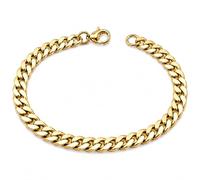Vault 101 Limited 18k Gold Plated Curb Chain Bracelet 20cm - 4mm-12mm | Tarnish-Resistant, Polished Link, For Men & Women, Everyday Minimal Jewellery