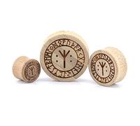 Vault 101 Limited 24mm Nordic Rune Bamboo Wood Ear Plug - Laser Engraved