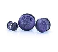 Vault 101 Limited Dichroic Gorilla Glass Ear Plugs Pyrex Crackle Blue Aqua Pink Purple & Clear Silver 6 mm - 20 mm, Glass