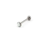 Vault 101 Limited Flat Opal Tongue Bar - Crystal AB - 18mm