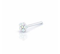Vault 101 Limited Flower Gem Nose Stud - Straight with Crystal AB Gems