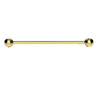 Vault 101 Limited Gold Industrial Scaffold Barbell Ear Piercing Bar Surgical Steel with Balls (1.2mm(16g), 38 MM)