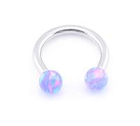 Vault 101 Limited Internally Threaded Opal Horseshoe Bar Circular Barbell - 1.2mm x 10mm x 5mm Balls - Purple