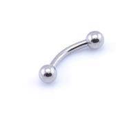 Vault 101 Limited Internally Threaded Titanium Banana Bar Curved Barbell - 1.2mm x 12mm x 3mm Balls