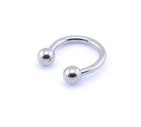 Vault 101 Limited Internally Threaded Titanium Horseshoe Bar Circular Barbell - 1.2mm x 12mm x 3mm Balls