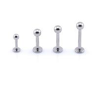 Vault 101 Limited Internally Threaded Titanium Labret Bar - 1.6mm x 10mm x 4mm Balls