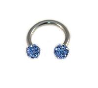 Vault 101 Limited Light Blue Gem - Shamballa Horseshoe - 1.6mm 8mm x 4mm Balls