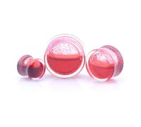 Vault 101 Limited Liquid Glitter Snow Globe Blood Flesh Tunnel Ear Plug Stretcher Expander - Blood RED (12 MM)