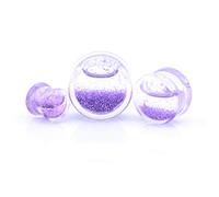 Vault 101 Limited Liquid Glitter Snow Globe Blood Flesh Tunnel Ear Plug Stretcher Expander - Purple Glitter (8 MM)